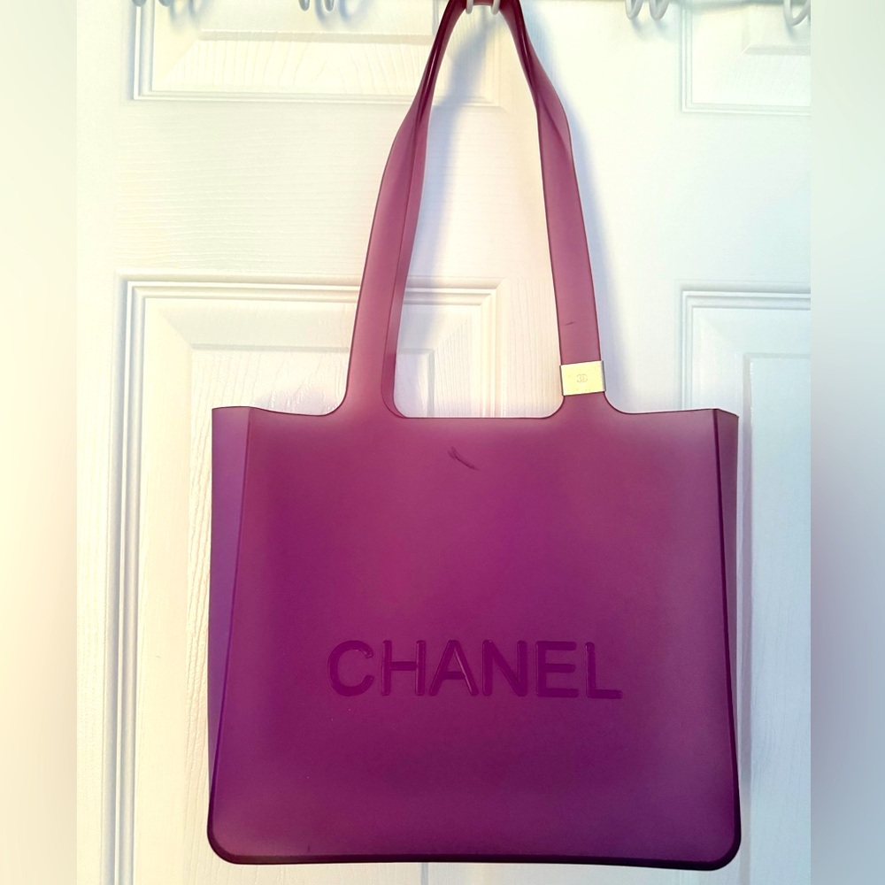 Chanel Logo Jelly Rubber Tote Handbag